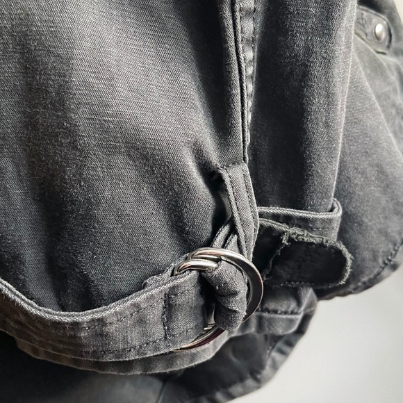 Isabel Marant Black Cotton with Black Leather Trim Biker Jacket size 1 pristine - Picture 12 of 15